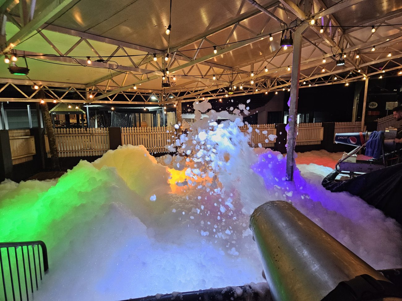 Full event setup, ready to foam